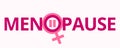 Menopause with gender symbol in pink color.